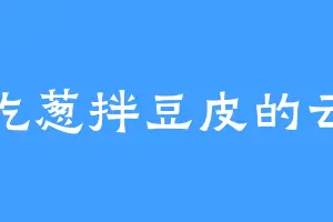 爱吃葱拌豆皮的云心