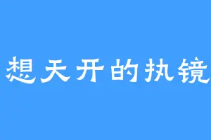 异想天开的执镜人