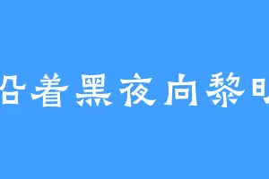 沿着黑夜向黎明