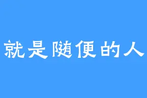 就是随便的人