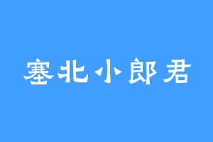 塞北小郎君