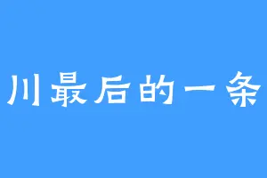 四川最后的一条龙