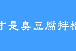 我才是臭豆腐拌榴莲