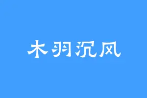 木羽沉风