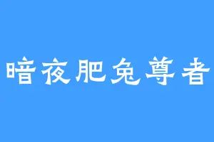 暗夜肥兔尊者