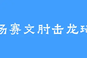 磁场赛文肘击龙琦胜