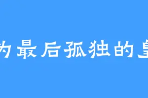 成为最后孤独的皇帝