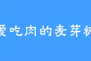 爱吃肉的麦芽糖