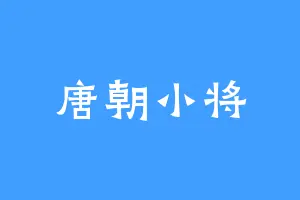 唐朝小将