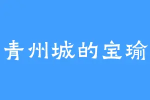 青州城的宝瑜