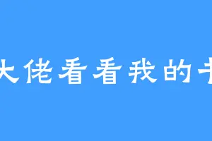 大佬看看我的书