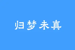 归梦未真