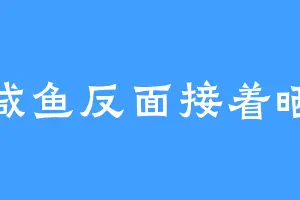 咸鱼反面接着晒