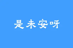 是未安呀