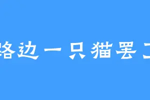 路边一只猫罢了