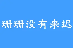 珊珊没有来迟
