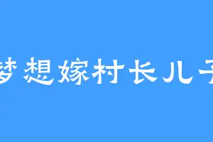 梦想嫁村长儿子