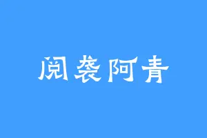 阅袭阿青