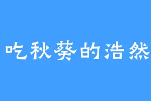爱吃秋葵的浩然宗