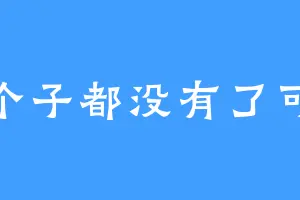 一个子都没有了可惜