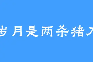 岁月是两杀猪刀