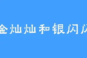 金灿灿和银闪闪