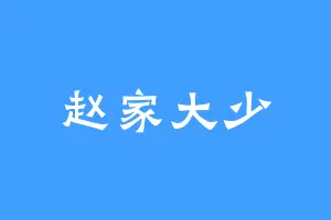 赵家大少
