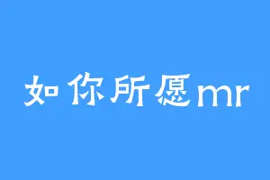 如你所愿mr