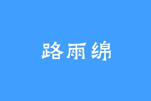 路雨绵