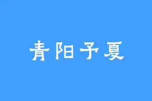 青阳予夏