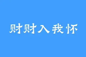 财财入我怀