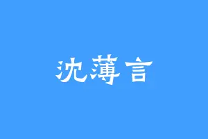 沈薄言