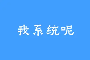 我系统呢