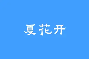 夏花开