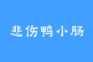悲伤鸭小肠
